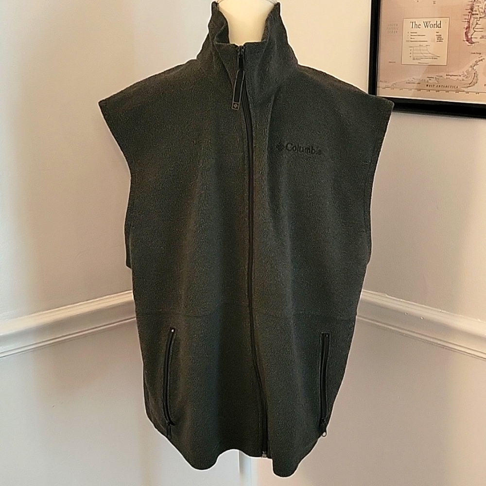 Columbia Fleece‎ Vest Grey Mens Large